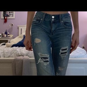Ripped straight jeans
